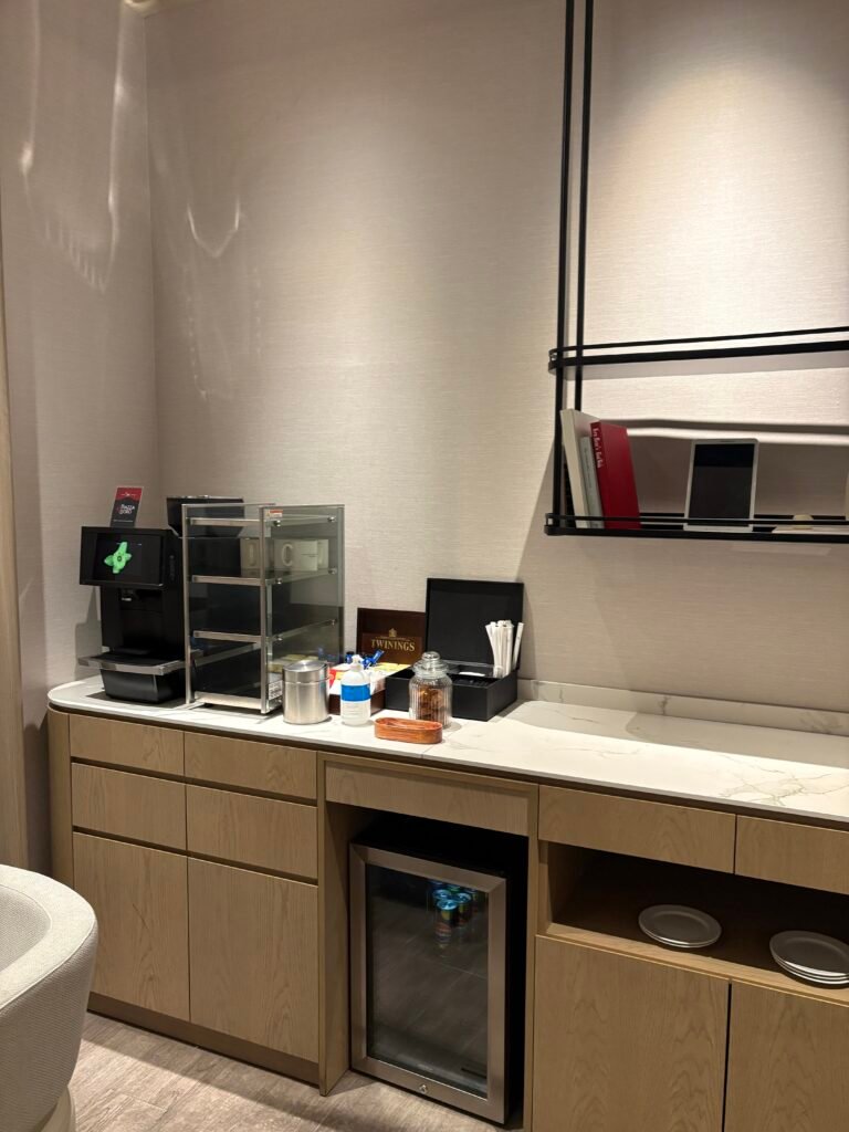 Coffee machine and beverage station inside the Premier Lounge
