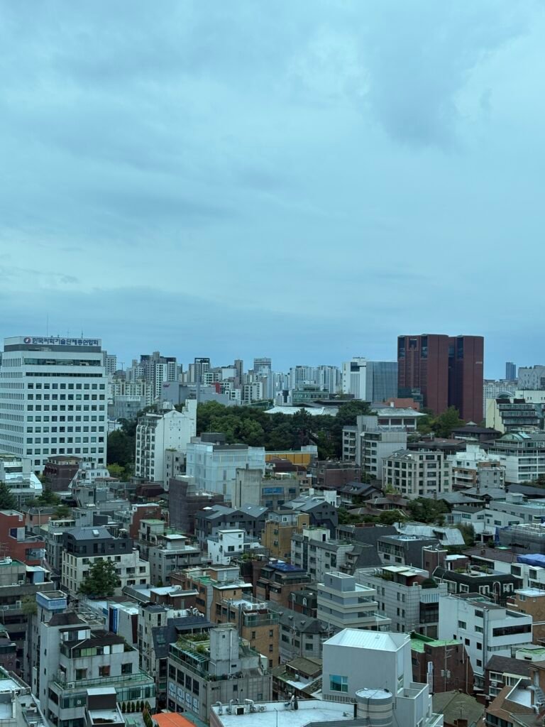 Daytime city view over Yeoksam from a high-floor guest room