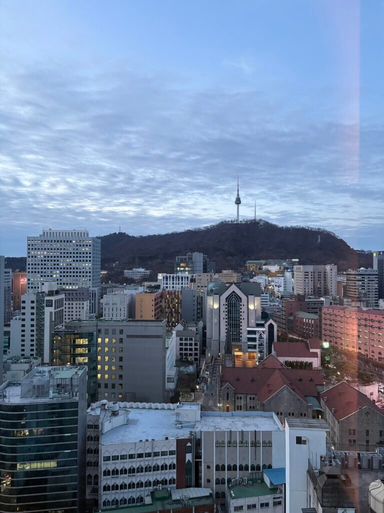 Namsan view from a guest room at Four Points Seoul Myeongdong