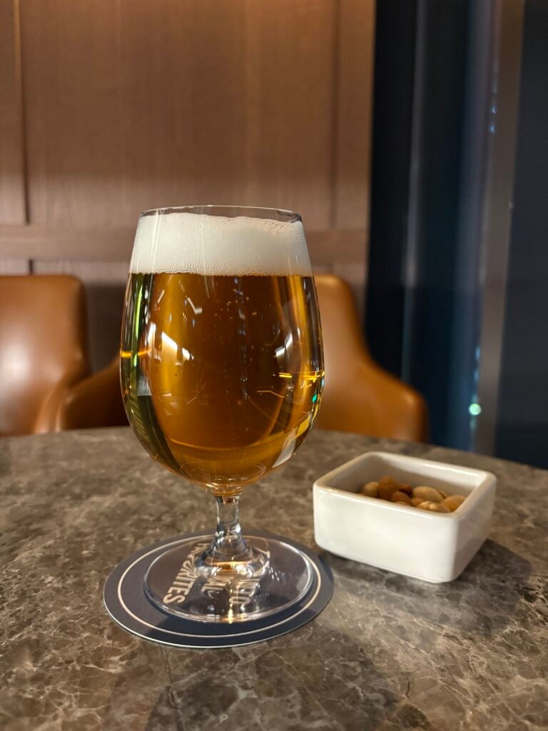 Draft beer and nuts served with a Titanium Elite welcome drink voucher at Four Points Seoul Myeongdong