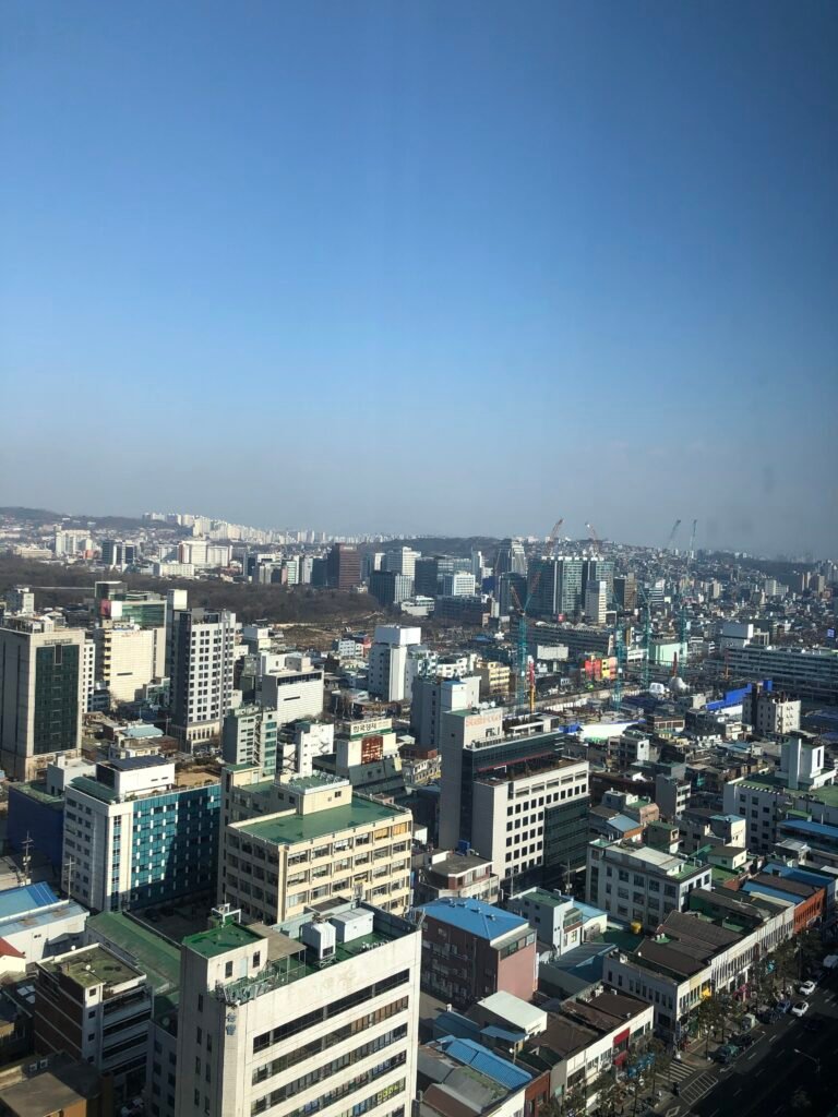 North-facing city view from Four Points Seoul Myeongdong in 2021