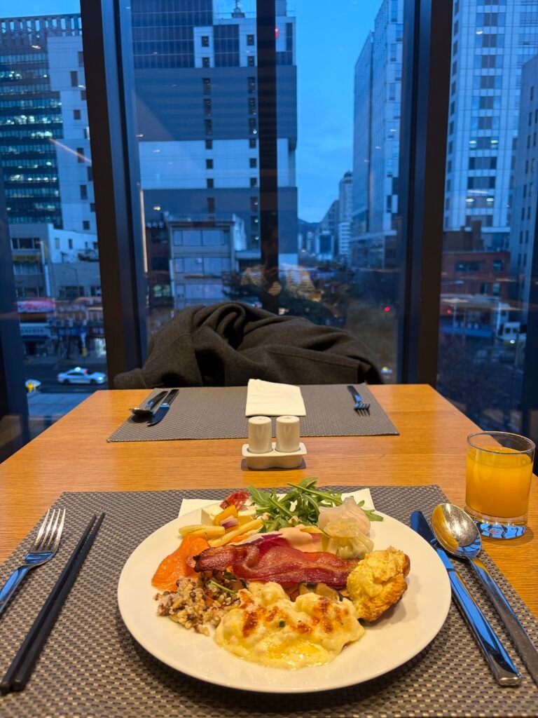 Breakfast plate at Four Points Seoul Myeongdong Evolution restaurant