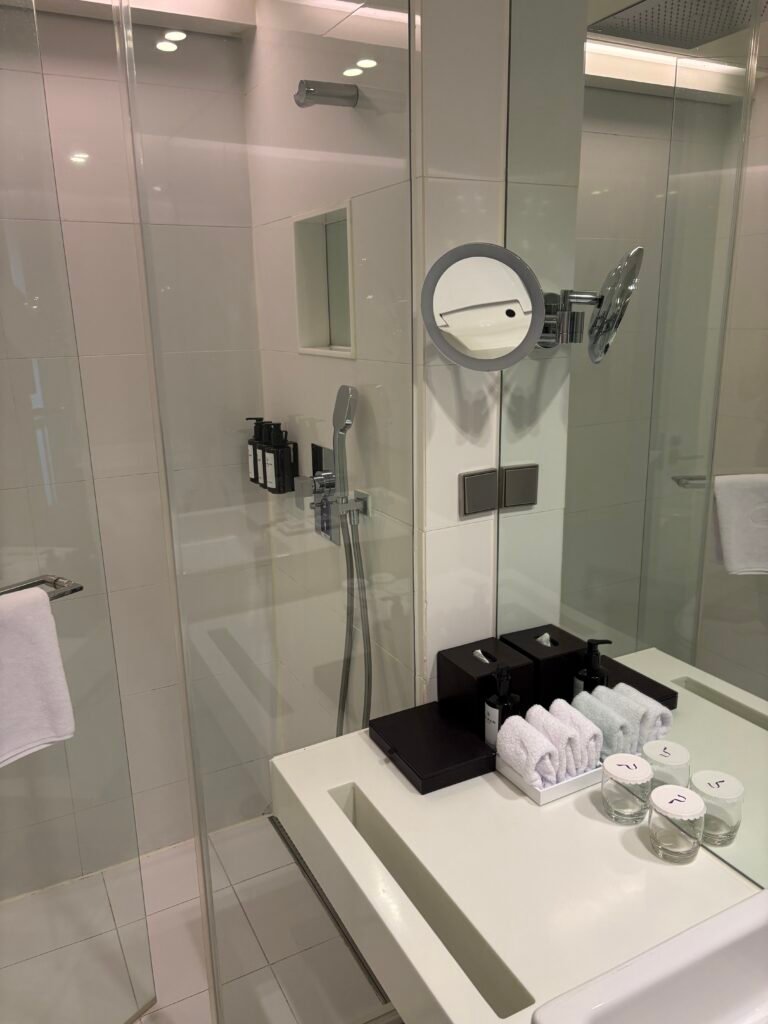 Bathroom with bathtub and separate shower in THE PLAZA Seoul Premier Suite