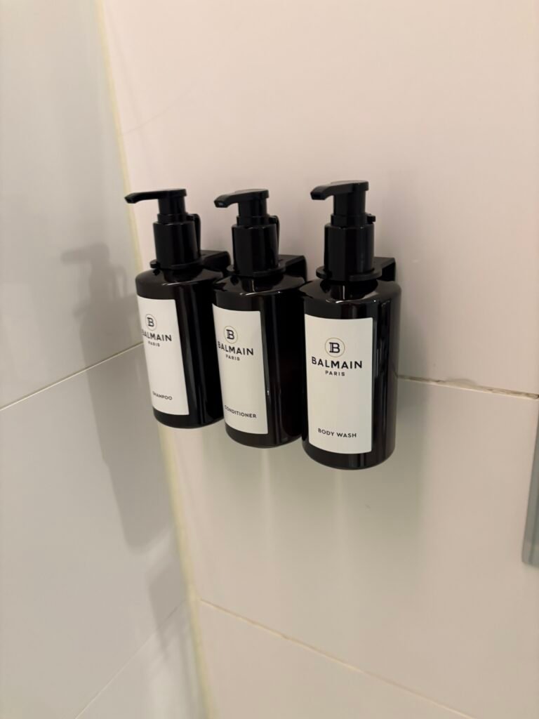 Balmain shampoo conditioner and body wash at THE PLAZA Seoul