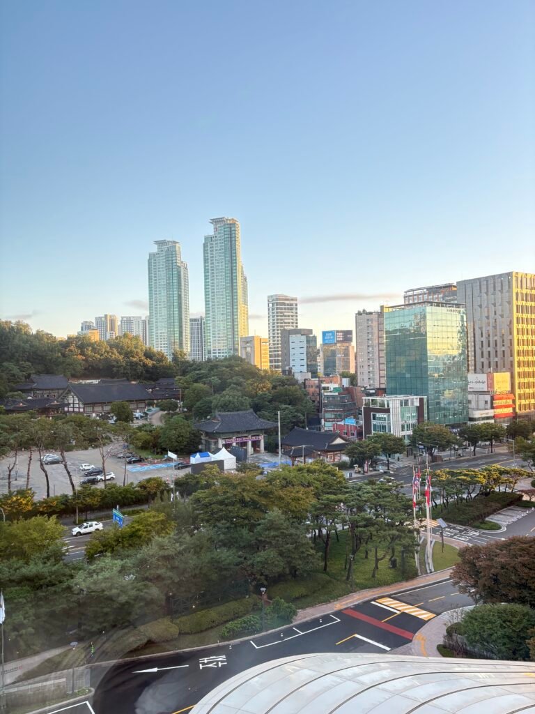 Bongeunsa Temple view from a guest room at The Westin Seoul Parnas