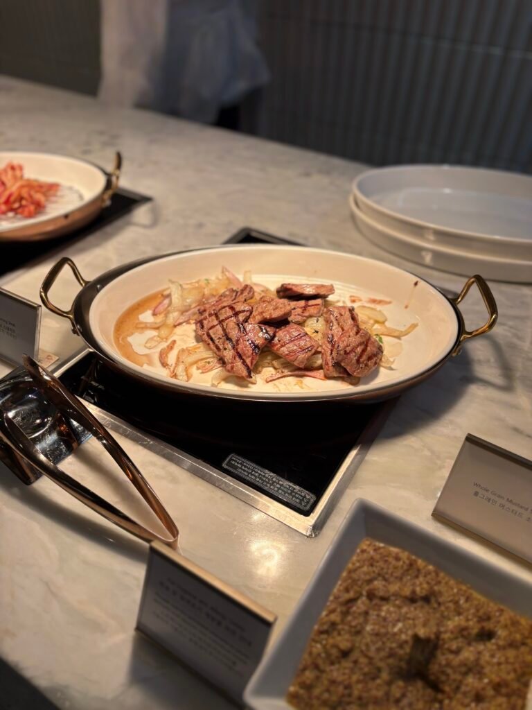 Morning steak and cooked breakfast dishes at On Table restaurant
