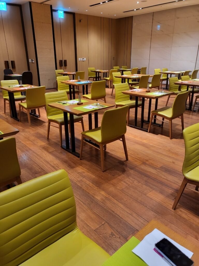 Seating inside Nook restaurant at Aloft Seoul Myeongdong