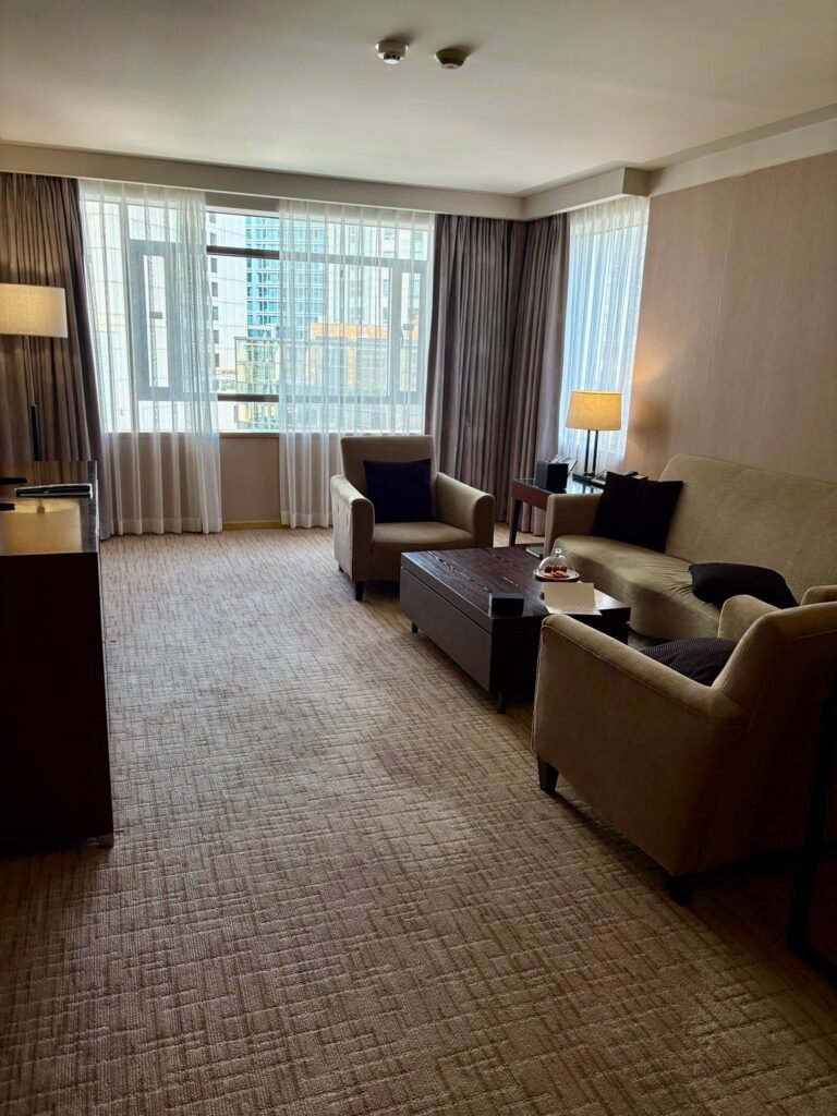 Spacious living room in an Executive Suite at The Westin Josun Seoul