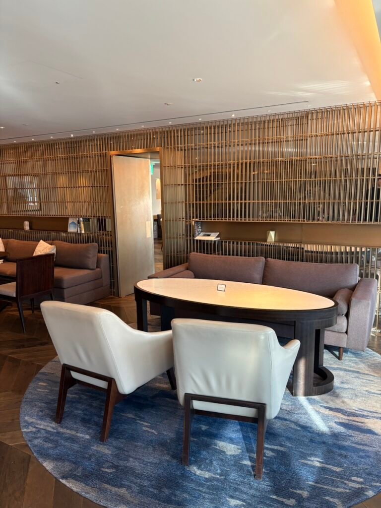 Seating area in the Executive Lounge at JW Marriott Seoul