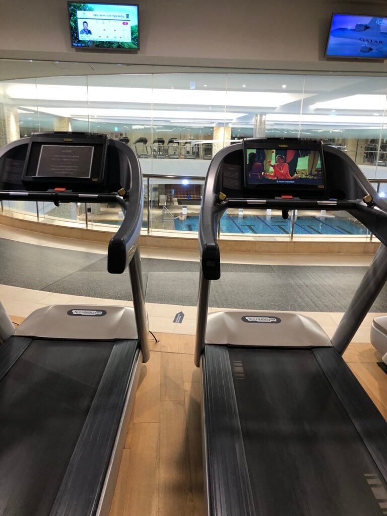 Treadmills and fitness equipment at JW Marriott Seoul