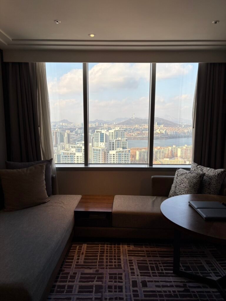 Han River view from a room at JW Marriott Seoul