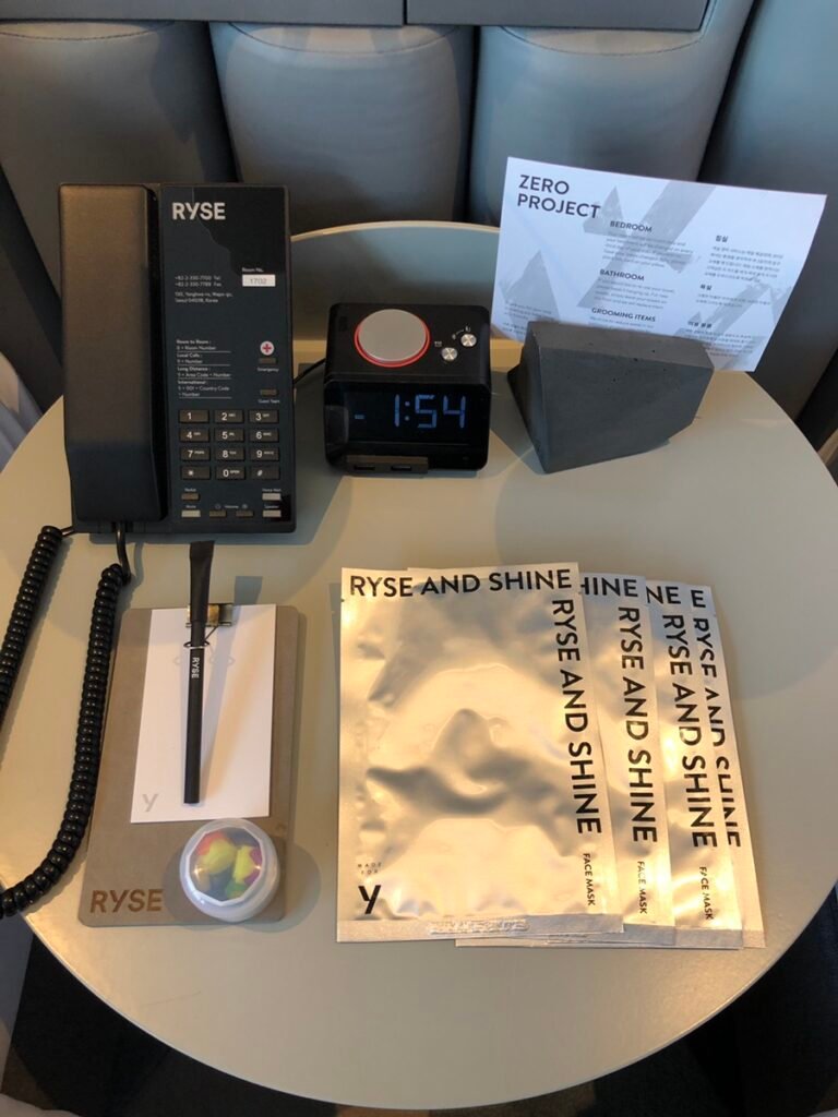 Room amenities and design details at RYSE Autograph Collection during a 2020 stay