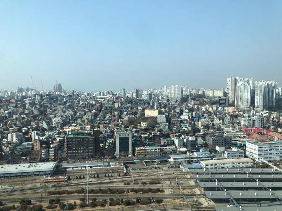 Railway and city view from Four Points by Sheraton Josun Seoul Station