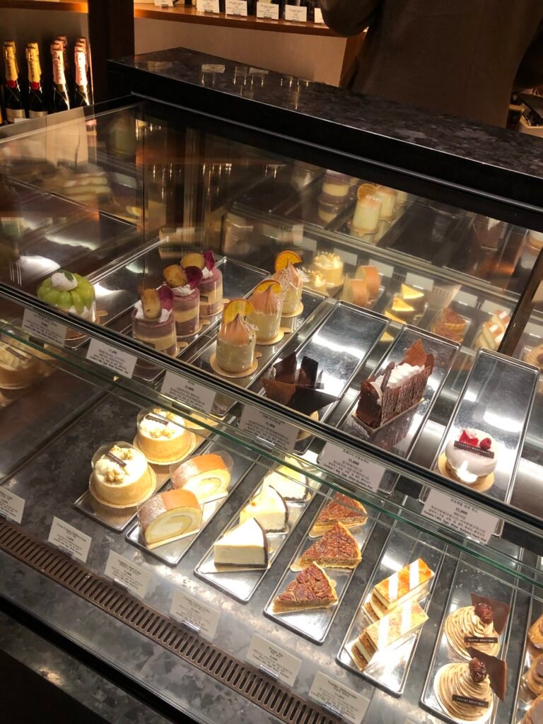 Cakes and pastries displayed at Pastry Boutique at The Shilla Seoul