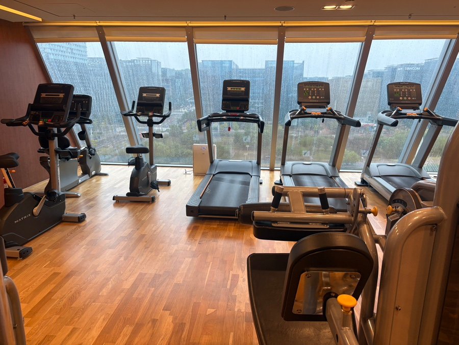 Fitness center with cardio and strength equipment at Courtyard Seoul Pangyo